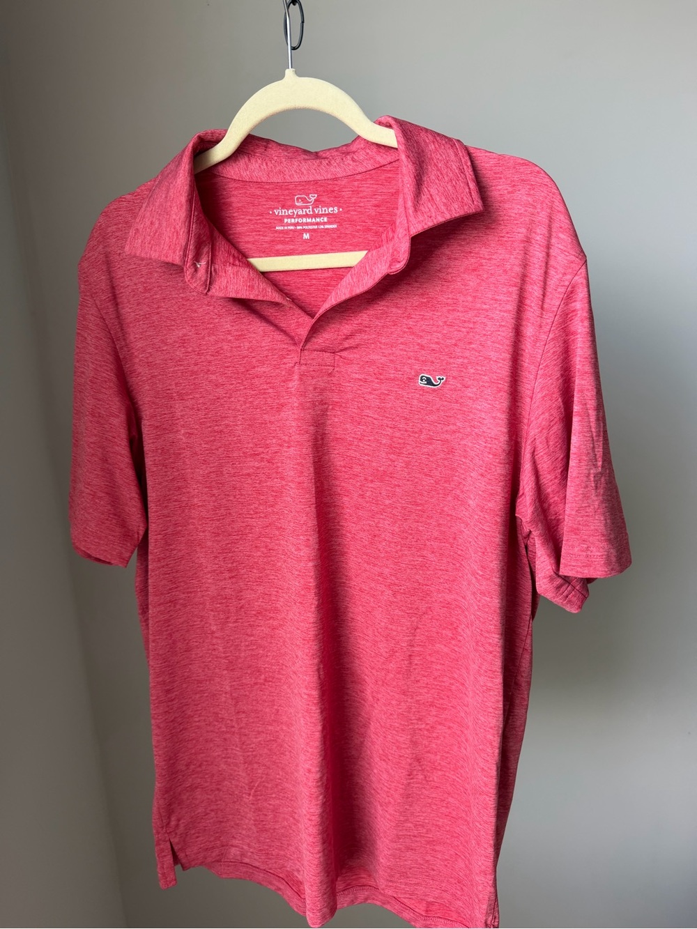 Vineyard Vines Men's Heather Red/Salmon Performance Polo